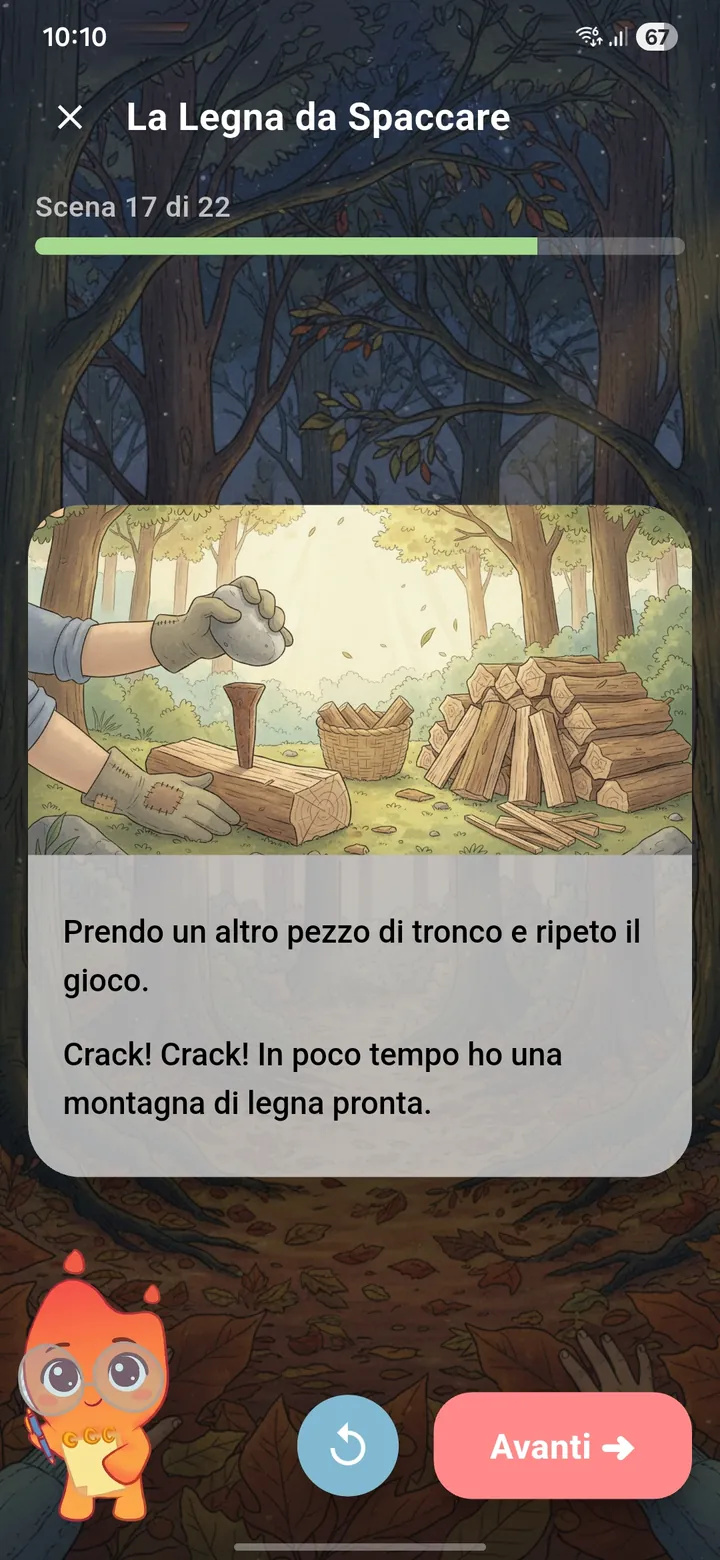Nami Kids: una scena di una storia interattiva